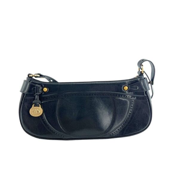 BRAHMIN Small Black Smooth Leather Shoulder Bag Purse - Picture 1 of 15